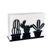 Portez de distributeur de serviettes à thème de rangement de cuisine Facile à nettoyer Tessue de café debout pour la table Black Metal Iron Cactus