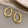 Boucles d'oreilles cerceaux allié en forme de U 316l en acier inoxydable Chunky pour femmes Fashion Punk Gold Color Geometric Jewelry Cadeaux