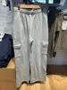 Pantalon féminin poches gris cargo longs femmes quatre saison coton coton coton haute taille y2k streetwear street street