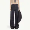 Модная ниша парижская стиль MM6 Американский вымытый и огорченный на высокой улице Микро -расклешенные джинсовые брюки для воды
