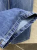 Moda dżinsowa dżinsów dla kobiet podwójne kieszenie Patchwork High talia Wszechstronne dżinsowe spodnie proste nogi wiosna lato 2024 Tide Ax59
