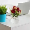 Fleurs décoratives Desktop Plant en pot artificiel fausses plantes en tissu de soie pour décoration intérieure intérieure