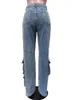 Jeans para mujeres Benuynffy 2024 Pantalones de carga American Streetwear Vintage Vintage Multi-bocket Casual Straight Low Wisting Y2K Ropa de Y2K