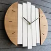 Wall Clocks Wooden Hanging Clock 12" Silent Art Living Room Home Decor