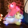 Kleurrijk LED -licht Unicorn Doll pluche speelgoed zachte schattige kussens verjaardagscadeau knuffelige dieren gloeiend speelgoed voor meisjes chidren 240325