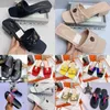 Platt botten kalvskinn sandaler kvalitet topp berömd designer kvinnor kurt skor läder strand slip-on glides og oriaginal gummi mjuka tofflor flip flops sandale 15