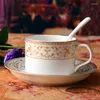 Xícaras pires Jingdezhen Bone China Copele Copo Europeu e Plos Phnom Penh Conjunto Spoon Tea Boba