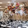 Decorazione per feste chiara Candelabra Crystal Crystal Candlestick Wedding Holder Flower Stand We We