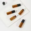 Butelki do przechowywania 10pcs 1 ml 2ml 3 ml 5 ml bursztynowy butelka na perfuma butelka do olejku eterycznego Małe szklane wałki kosmetyczne