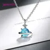 Pendant Necklaces Fashion 925 Sterling Silver Blue Green Ball Necklace Earth Shape Long For Women Girls Jewelry