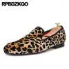 Casual Shoes 13 12 Leopard Print Party Smoking Slippers 47 Custom Brown Cheetah Flats Loafers British Round Toe Slip On Men Large Size