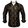 Herenbedrijf Shirts Black Gold Formele button-down kraag met lange mouwen Sociaal slank fit Shirt Spring Man Casual Blouse 240329