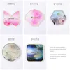 1PC Round Resin Agate Stone Nail Color Palette Gel Polish Pallet Mixing Drawing Paint Plate Manicure for Nails Art Display Shelf