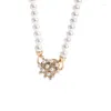 Chains Link Buckle Zircon Pearl Necklace Wholesale Women's Product Clover Love Elephant Pendant Collarbone Chain