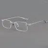 Sonnenbrillen Frames Square Titanrahmenbrille für Männer Original Designer Brille Licht Geschäfte Einfache Myopia Brillen Rahmen Frauen Frauen