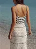 Traf Womens Beach Wind Slim Sling Long Dress Fashion Street Shoot Bez rękawów Sexy Midi Elegant 240326