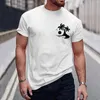 Camisetas masculinas de camisetas masculinas Pool3d Printing Rua Casual Casual Manga curta Roupas estampadas Basic Sportswear Men Graphic Funny