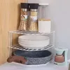 Scaffali ad angolo di condimento della cucina per la cucina pentola non punzonatura tavolo portatile alimentari vaccini organizzatore porta portabricchini