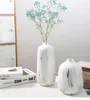 Wazony nowoczesny biały ceramiczny wazon marmurowy wzór kwiatowy kompot biurowy dekoracja