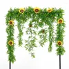 装飾的な花180 cmシルク人工アイビーフラワーブドウのシミュレーショングリーンガーランドホームウェディングガーデンデコレーションハンギングレイタンウォールデコラ