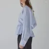 Chemises ourlées à manches longues Blouses pour femmes