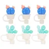 Disposable Cups Straws 6 Pcs Straw Dust Plug Lids Anti-dust Staw Plugs Silicone Covers Dust-proof Silica Gel Adorable Plastic