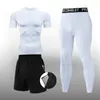 Tracksuits voor heren Men Compressieset Korte mouw T-shirt Takkere broek Fitness Bodybuilding Kleding Rashguard Sportpakken