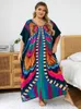 Plus -klänningar 2024 Sommar Causal Batwing Sleeve Kaftan Maxi Dress for Women Outfit Evening Moo Q1342