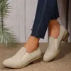 Vestido sapatos de sandálias estreitas planas mulheres senhoras casuais estilo britânico cor sólida cor grande tamanho grande cabeça pontiagueira grossa