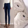 Jeans para mujeres 2024 Winter Style engrosar las mujeres delgadas mujeres delgadas calientes lápiz flaco pantalones de mezclilla de la cintura altas pantalones de cintura