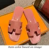 Luxury Flat H Slides Women Designer hermes Oran Sandals Calfskin Leather Slippers Brown Black White Red Pink Lady【code ：L】Shoes Clog Sliders