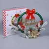 Fleurs décoratives Couronne de Noël Fournitures de décoration LED avec des lumières Porte suspendue Gift Simulation Roard 30 cm Couronnes
