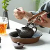 Bandejas de té de barro de barro que lleva una gran jarra de manos vintage de platillo seco cerámica almacenamiento de agua ceremonia chino