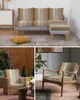 Couvre-chaises vintage kaki brun graduel grain grain siège coussin canapé protecteur stretchable lavable amovible hlebouts