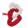 Fleurs décoratives 67JB Double couronne de cœur en forme de coeur décorations d'ornement pour la Saint-Valentin