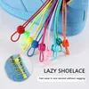 Hangers 1Pair Lace Buckle Elastic Shoelaces Round Locking No Tie Shoe Laces For Kids Adult Quick Lazy Rubber Sneakers Shoelace