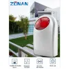 Sirene Tuya Security Security Alarm System Wireless RF 433MHz Alarm Siren Sound Leichte Innenstube Sirene 110db Horn Sirene für