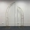 Decorazione per feste 2 pezzi Arch per matrimoni quadrati all'aperto con scaffale per porte di fiori artificiale e sfondo in oro in metallo lucido