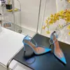 Sandalen Frauen 2024 Damen High Heel Schuhe transparente Diamantriemen spitze Zehen Hochzeit echte Leder Luxuspumpen