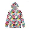 Men's Hoodies Colorful Donut 3D Printed Hoodie For Men Clothes Cool Cartoon Kids Hoody Long Sleeve Pullover Swearshirt Tops Street