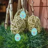 Decorative Figurines Easter Egg Wooden Eggs Tree Decorations Creative Pendants Collectible Figurine DIY