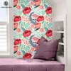 Wallpapers Red Flower Peel And Stick Wallpaper Green Leaves Self-Adhesive Prepasted Waterproof Extra Thick Wall Stickers