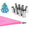 Baking Tools 10Pcs/Set Cream Confectionery Nozzles Icing Piping And Pastry Bag Set Diy Cake Decorating Stainless Steel Tips