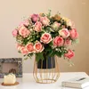 Fiori decorativi 10 seta testa peonia decorazione floreale artificiale rosa bouquet feste di nozze che tiene una composizione casalinga falsa