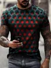T-shirts pour hommes Summer Homme Illusion optique 3d imprimé graphique rond rond tee shirt décontracté à manches courtes