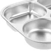 Plates Stainless Steel Dinner Plate Kitchen Divided Platter Tray Portion Control Lunch Serving Large Metal