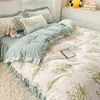 Hotellförsörjning sängkläder högklassig ren malad bomull en klass spets quilt set sovrum säng fyra bit set sovsalsbedblad tre stycken set duvet täckning set