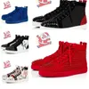 Kırmızı Dipler Tasarımcı Ayakkabı Düşük Elbise Ayakkabıları Sıradan Ayakkabı Spor ayakkabıları Siyah Beyaz Yeşil Gri Kırmızı Patent Süet Süet Erkekler Eğitmenler Spor Spor Sabahları Yüksek 443