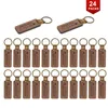 4 sets van Walnut Wood Keychains voor familiebijeenkomsten rijden Safe Vaderdag Gift Party Key Gift Bag PU Leer Keychains