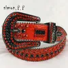 Punk Western S Diamond Belt Leather Studded Bing Belt Cinturones Para Mujer Y2K Cowboy Cinto de Strass för män Kvinnor 240412
